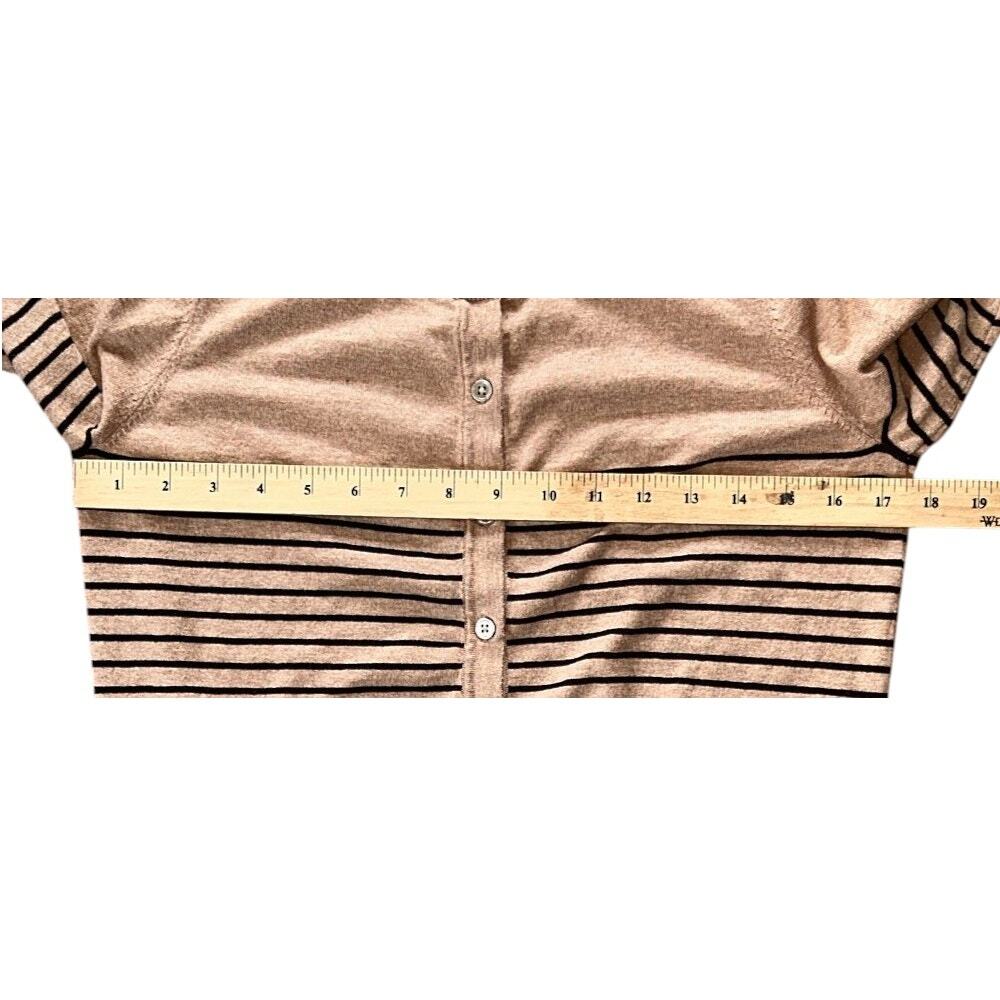 Current Air Tan & Black Striped Lightweight Button Up Cardigan Medium - Picture 3 of 6
